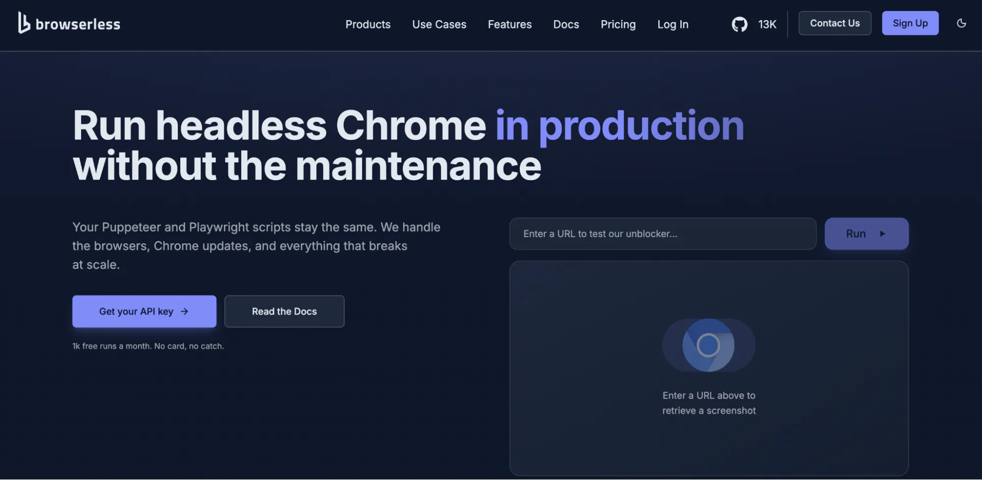 Browserless home page