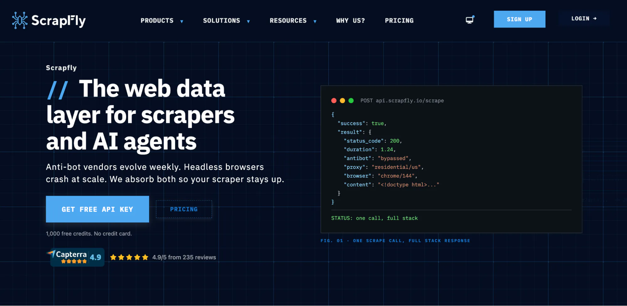 Scrapfly home page
