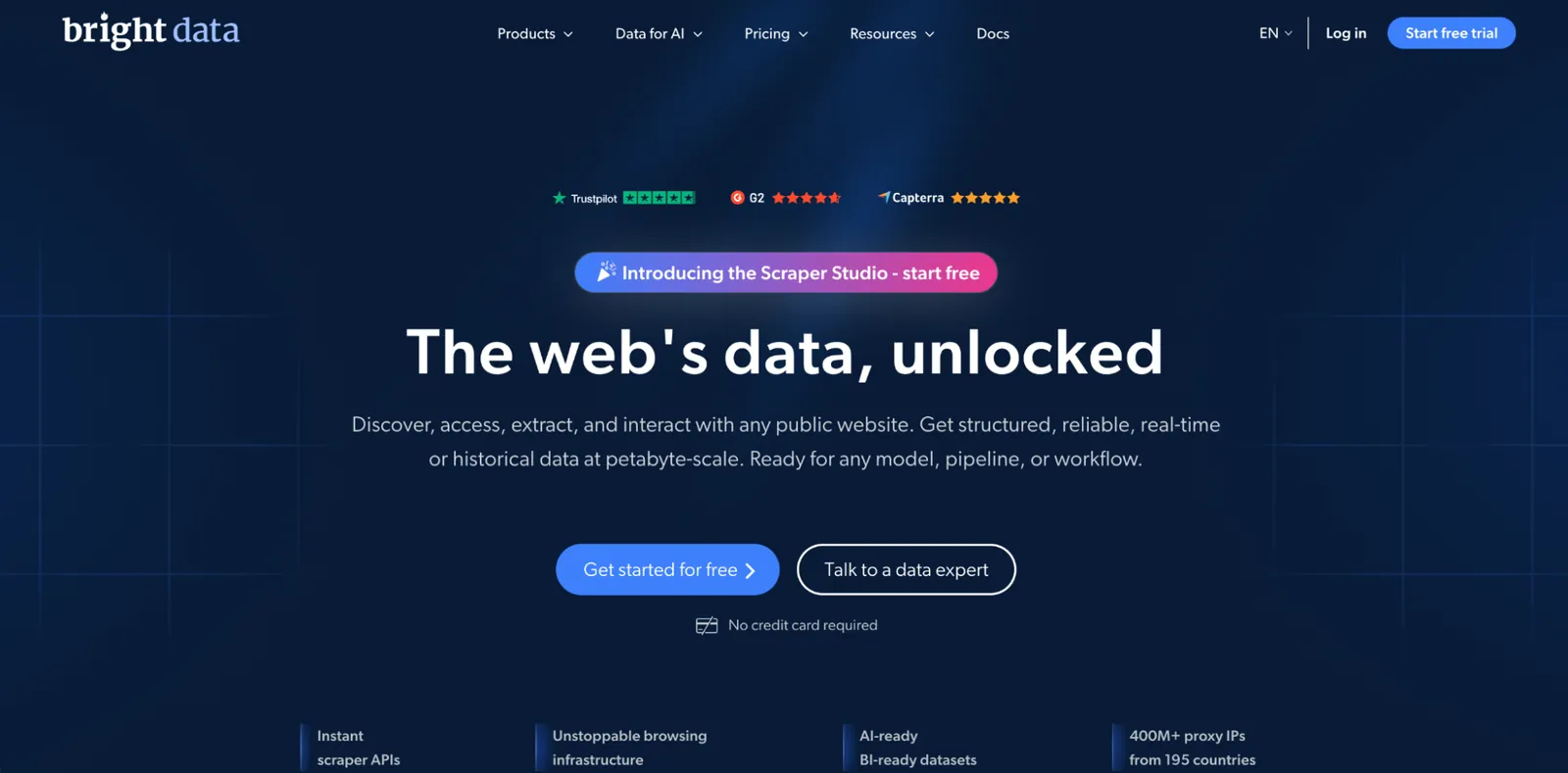 Bright Data home page