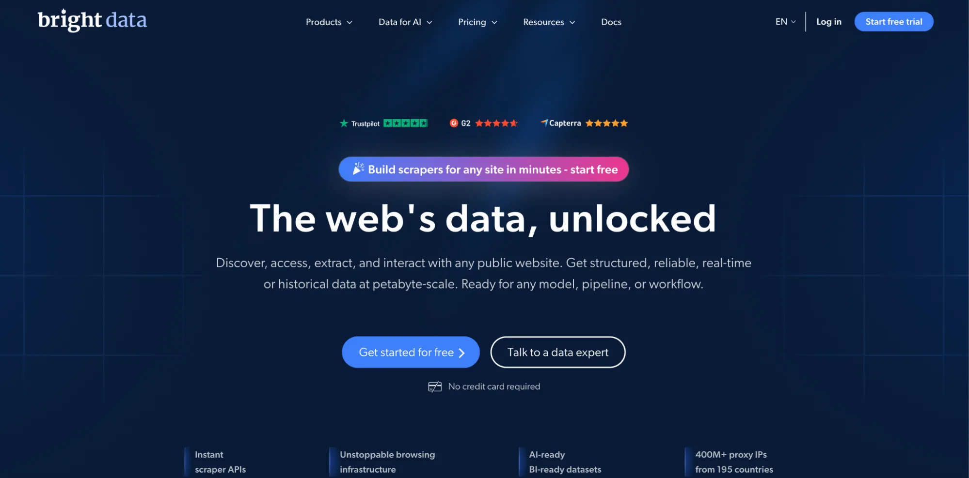 Bright Data home page