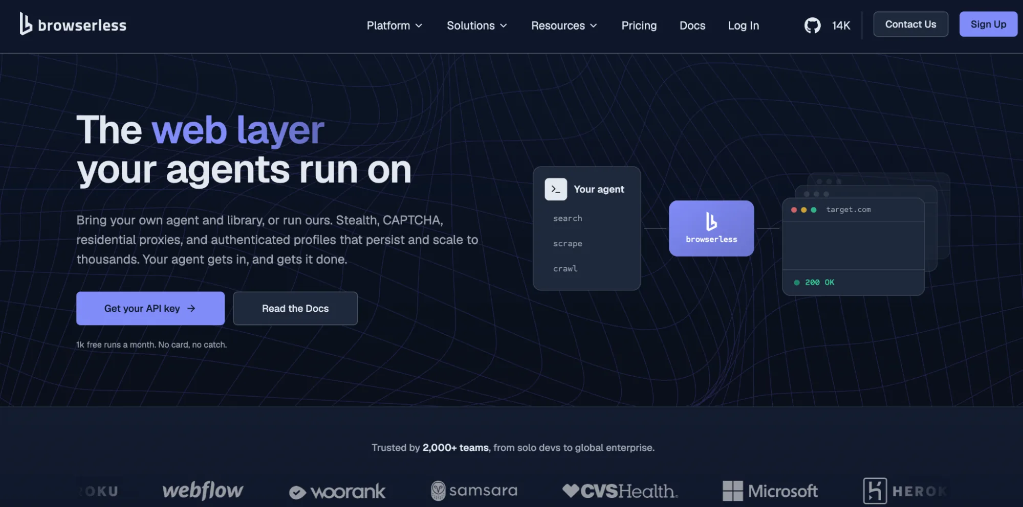 Browserless home page