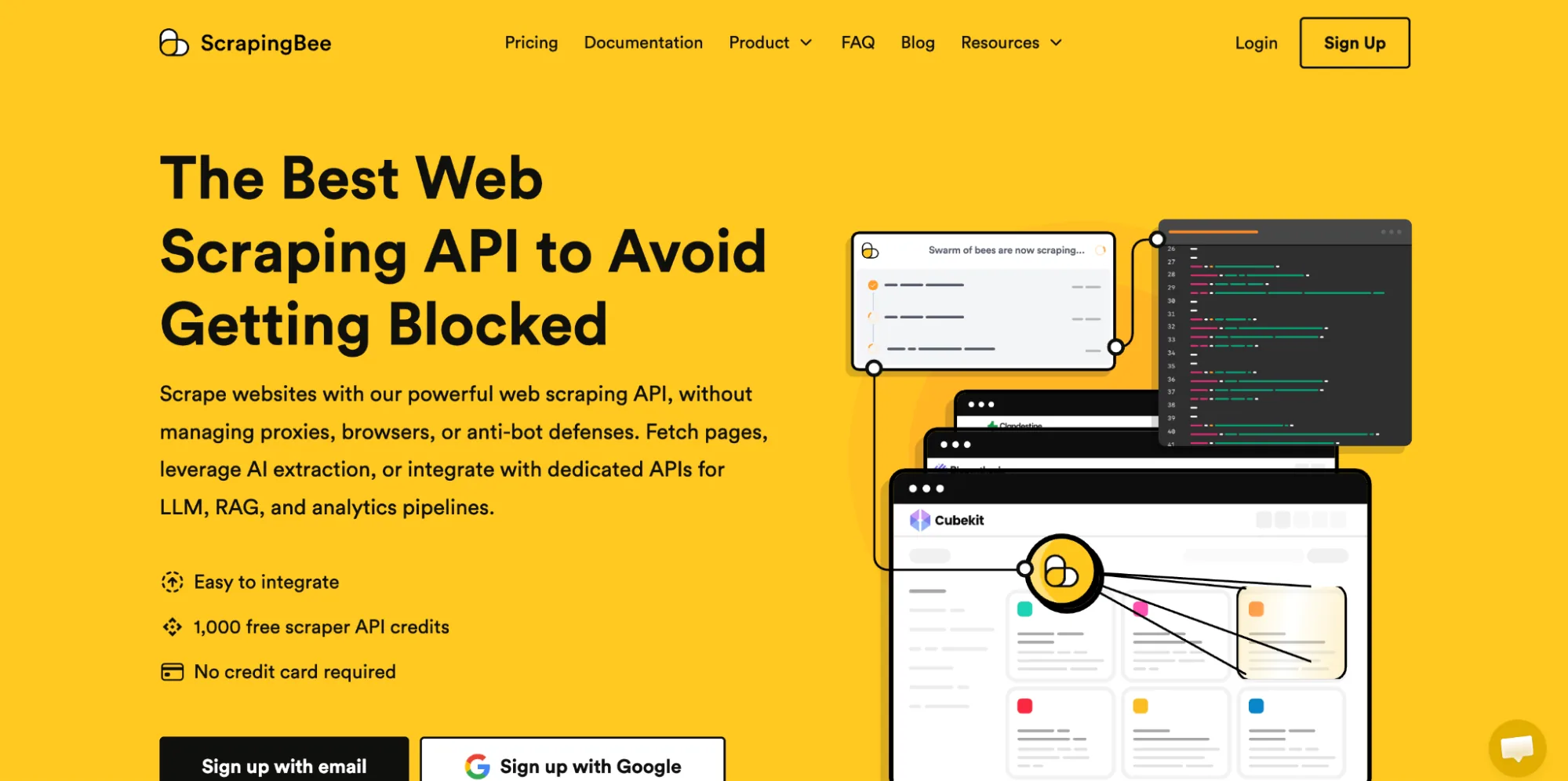 ScrapingBee home page
