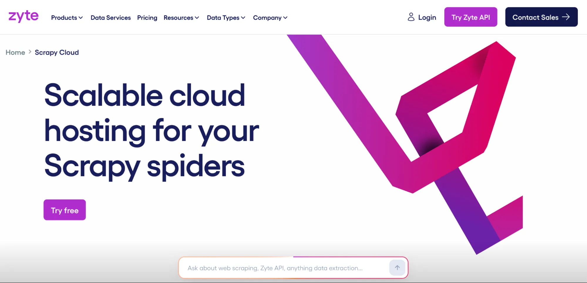 Zyte Scrapy Cloud page