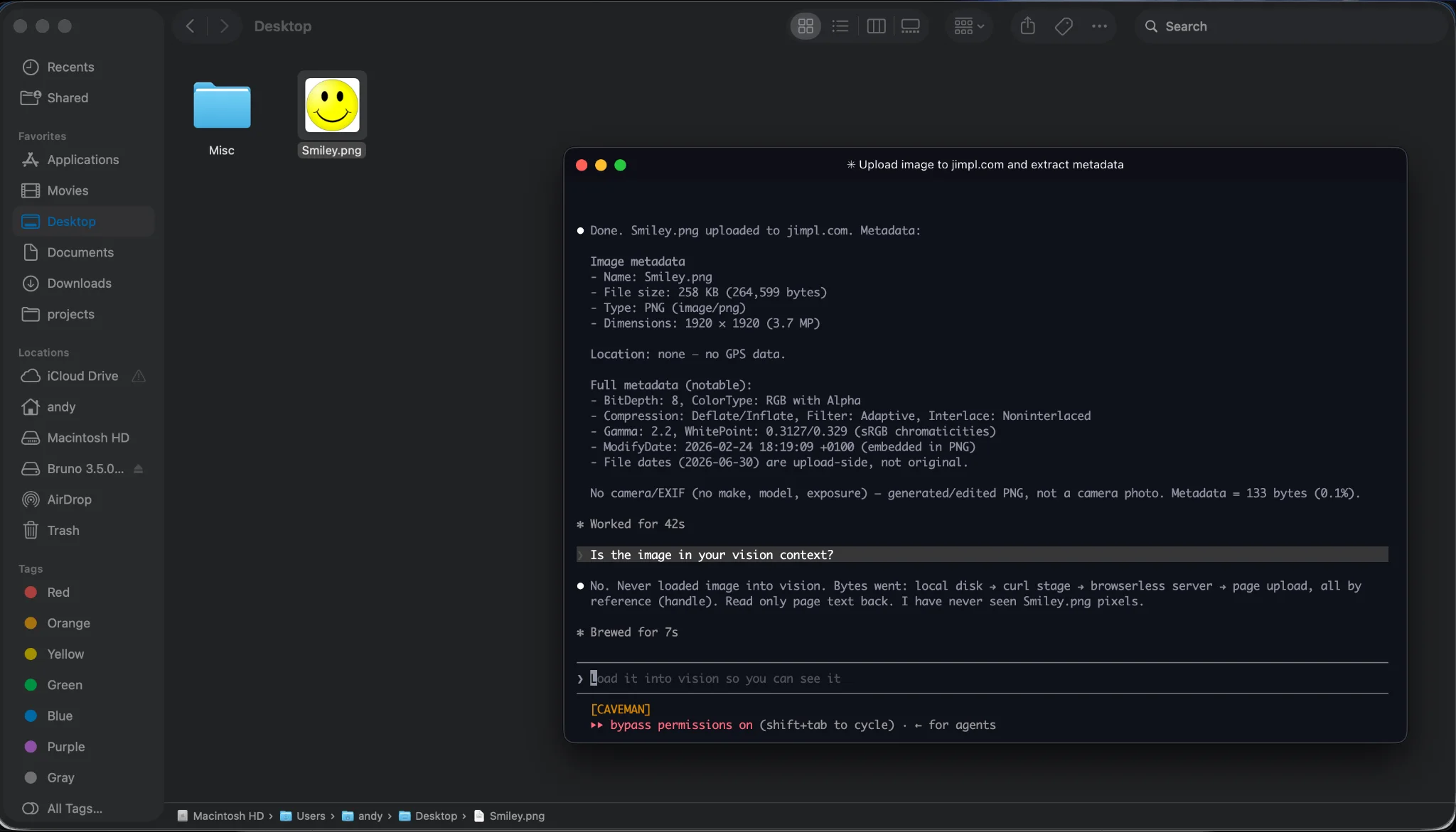 Demo showing how the agent uploads files